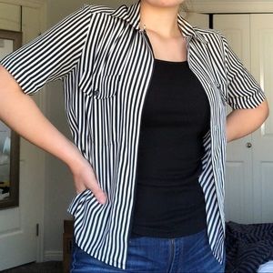 Black and White Striped Shirt